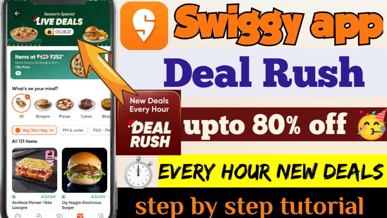 Swiggy Deal Rush offer | Swiggy today offer | Swiggy new deals every hour | Swiggy today coupon code