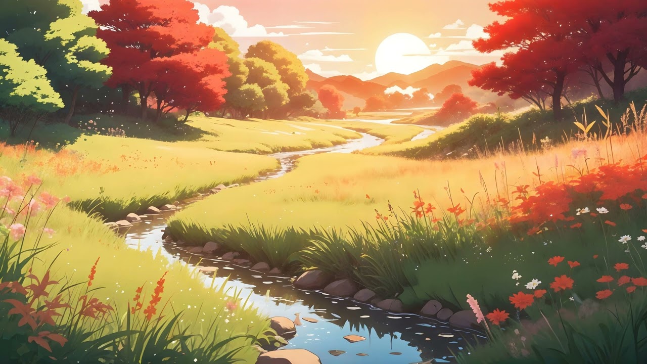 Sunset Meadows 🌅 Serene Lofi Beats to Unwind & Relax [Study/Chill Vibes]