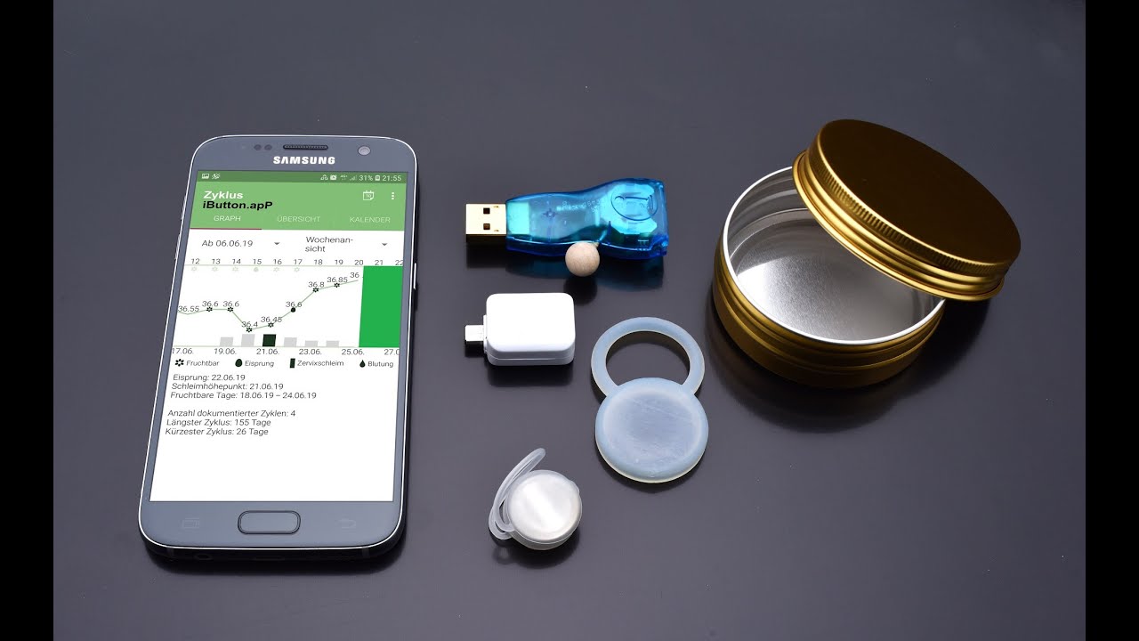 iButton + Zyklus iButton apP Frauenthermometer System für natürliche Verhütung und Kinderwunsch  NFP