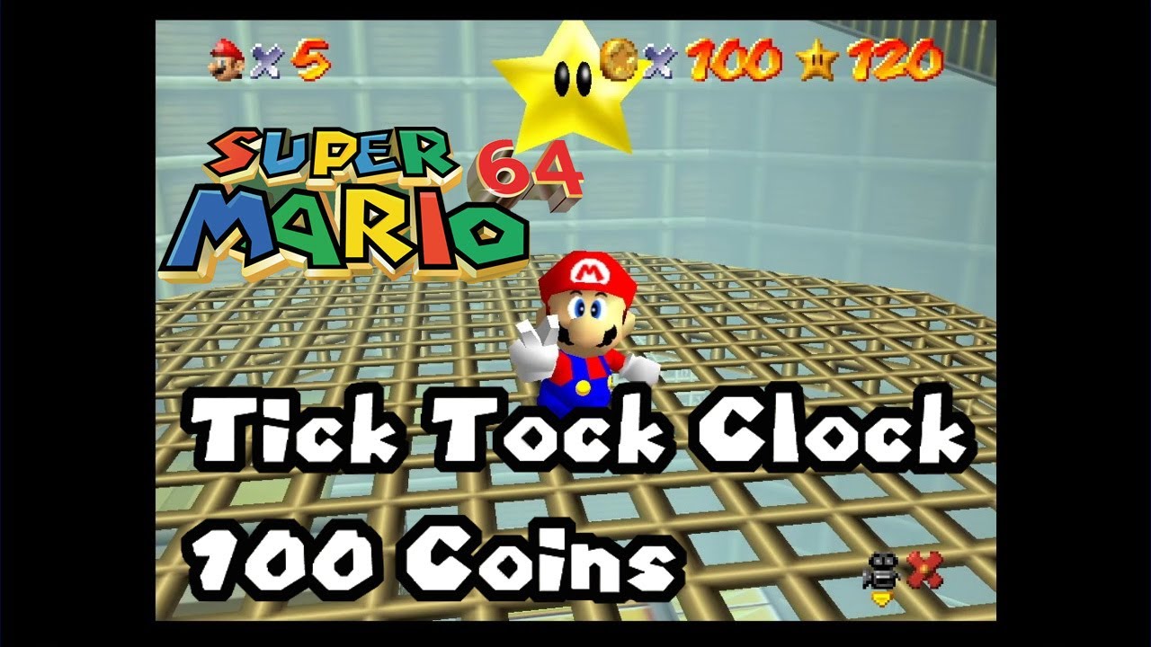 Super Mario 64 - Tick Tock Clock 100 Coins Walkthrough