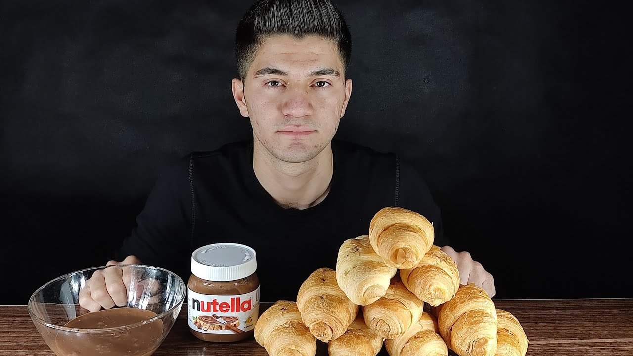 Nutella Mukbang:nutella asmr mukbang( no talking) | EATING SOUNDS