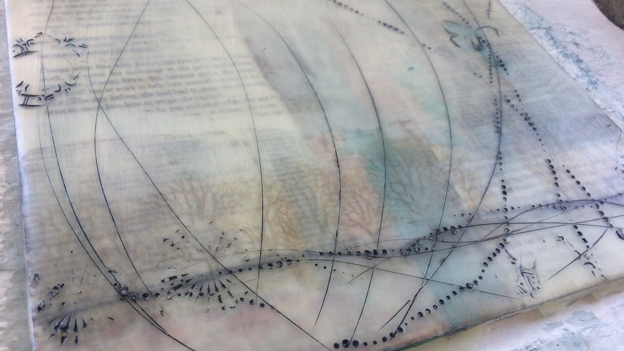 'A Tree Line' Encaustic with Oil Sticks 12.2.16