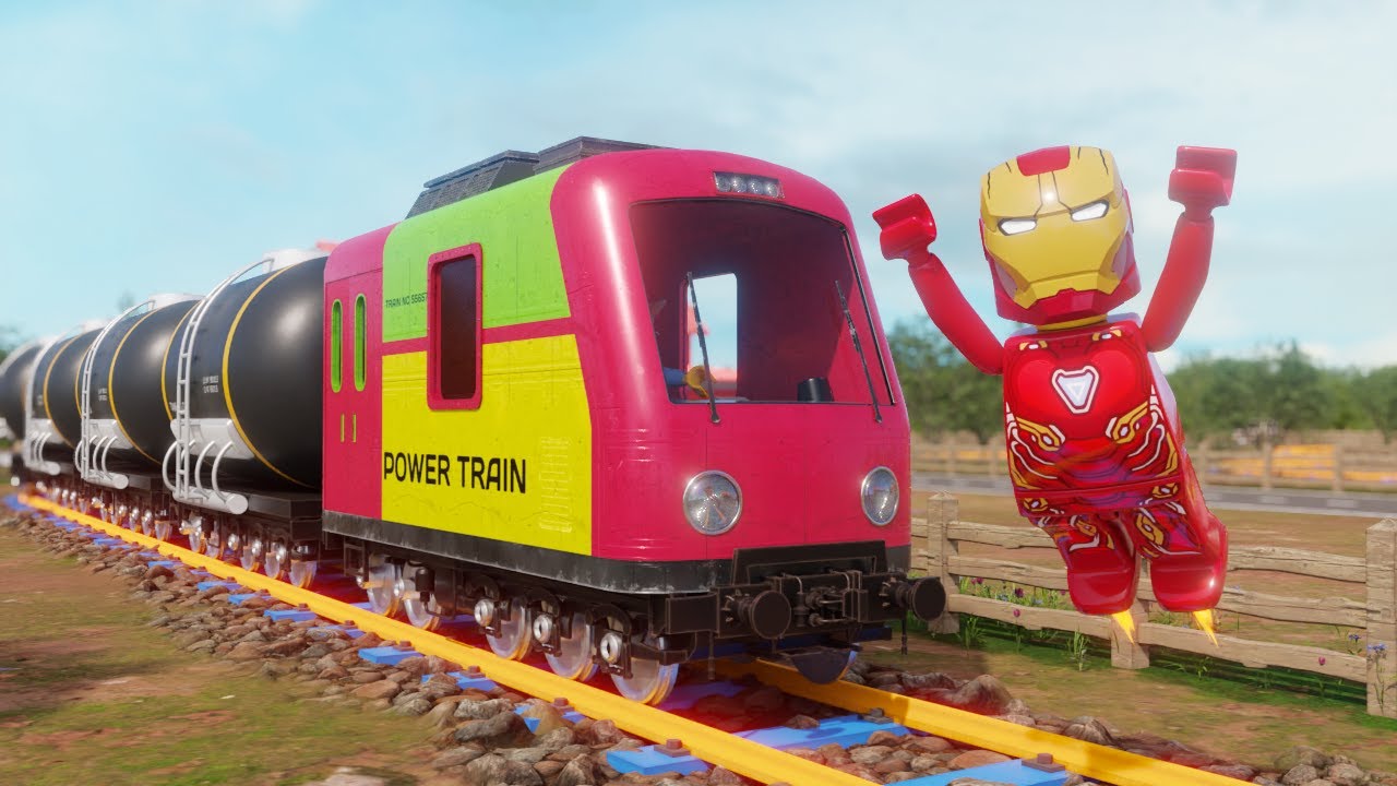 🛑 Iron Man vs Breck Fail TRAIN - Train Rescue - Lego city movie - Train for kids