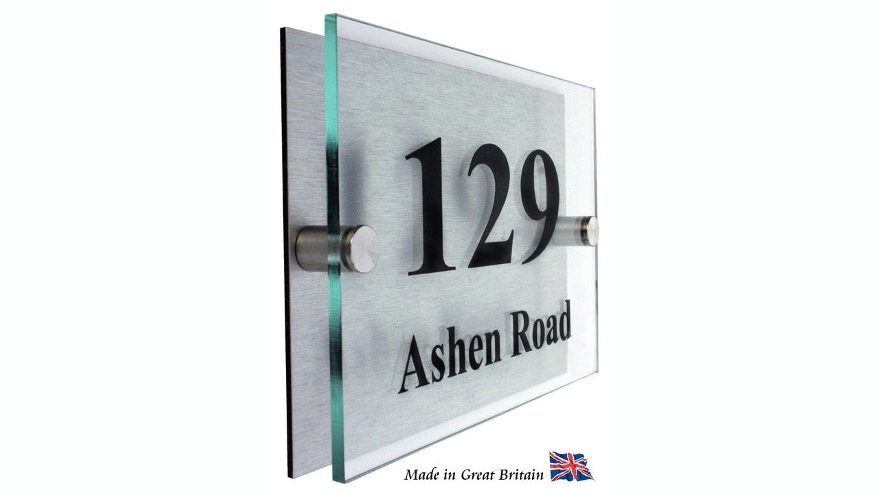 Premier Quality,Glass Look Acrylic Personalised House number Sign
