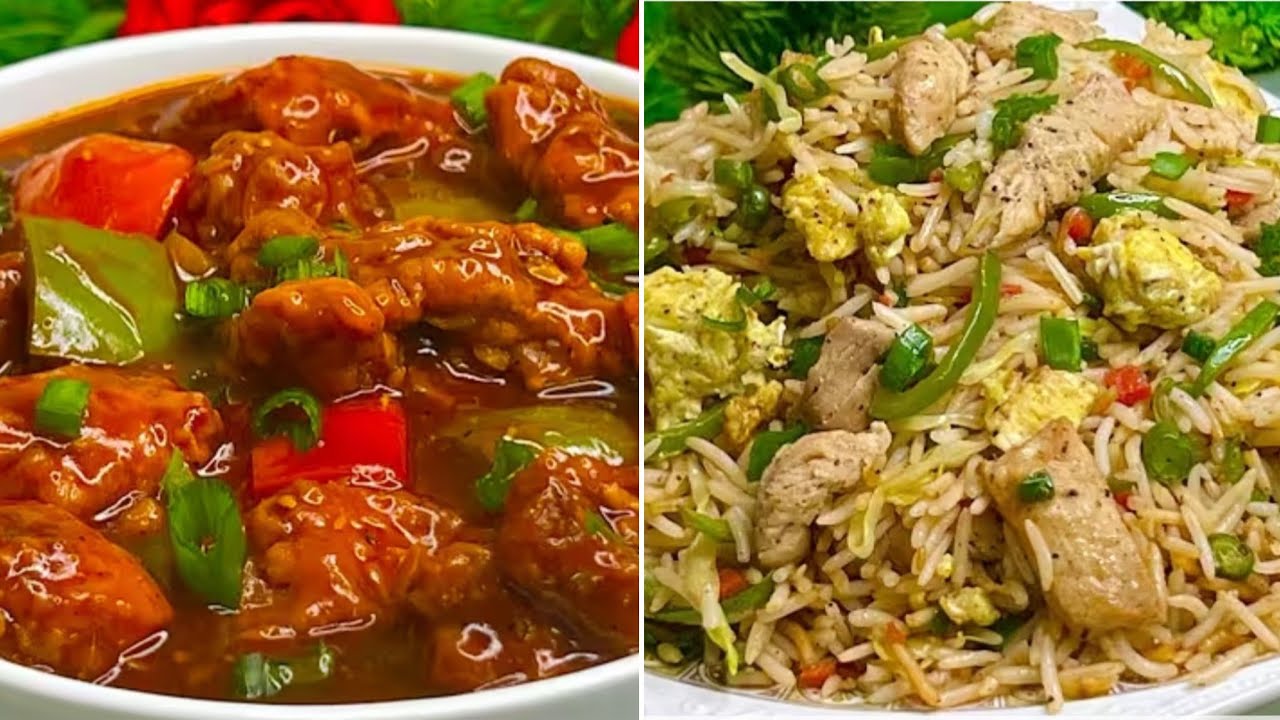 Combo Recipe Of Chilli Chicken & Chicken Fried Rice | Restaurant Style Chicken Chilli & Fried Rice 