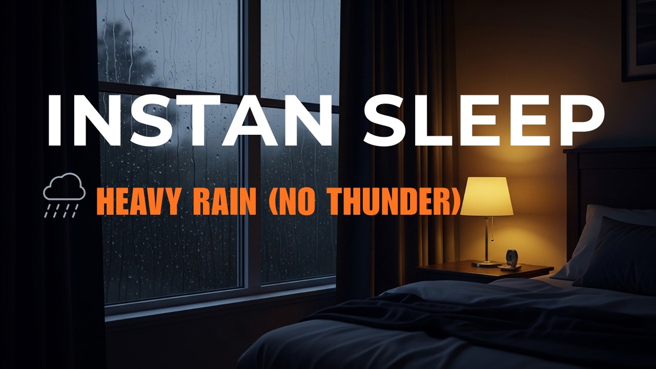 Heavy Rain (NO THUNDER) 🌧️ Rain Sounds for Sleep & Relaxation 1 Hour