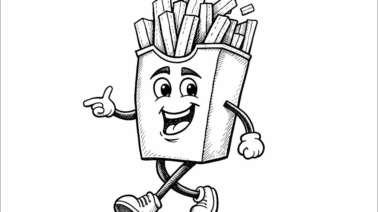 How to draw Cool French Fries || Easy drawing for beginners step by step || @Animagic-13 