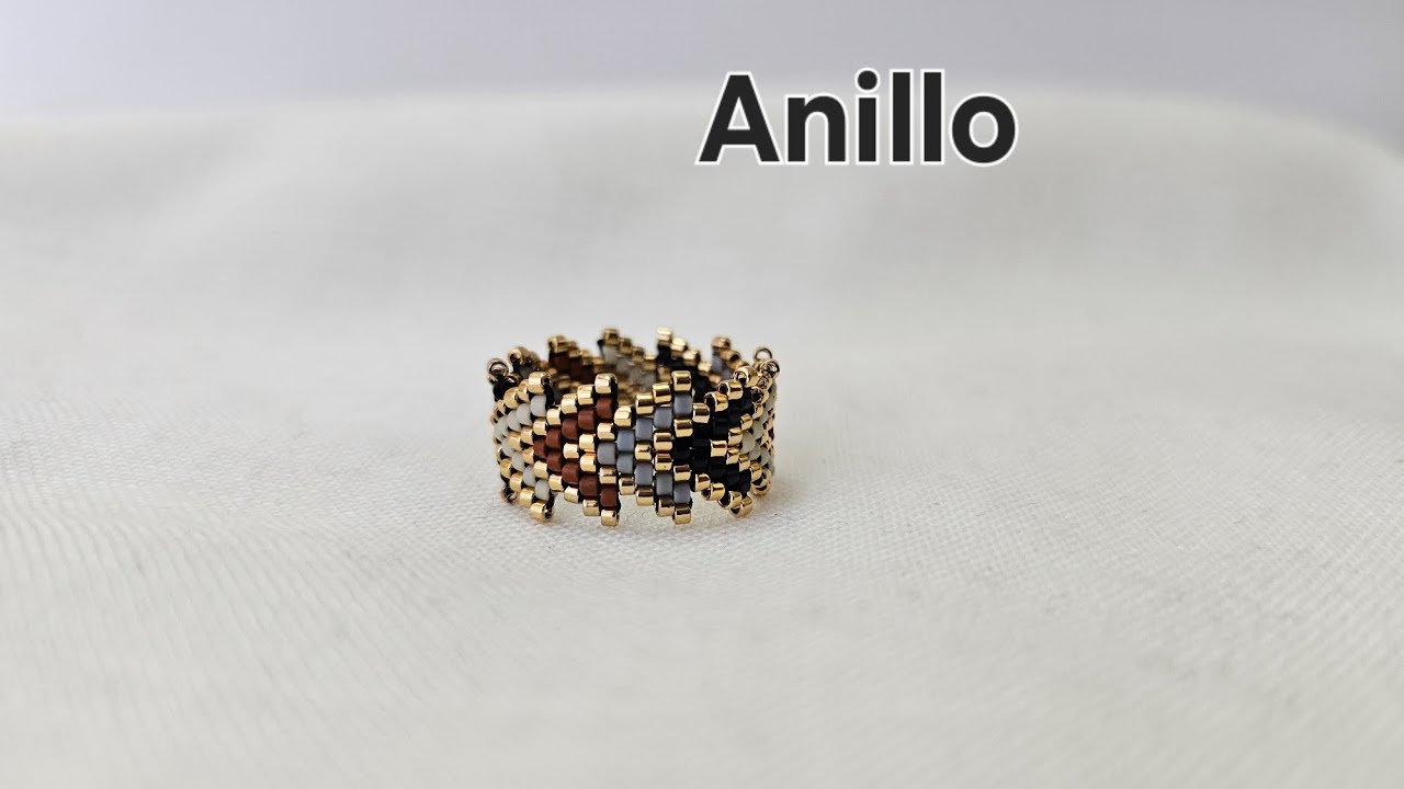 ANILLO PARA PRINCIPIANTES / PUNTADA BRICK STITCH /MIYUKI