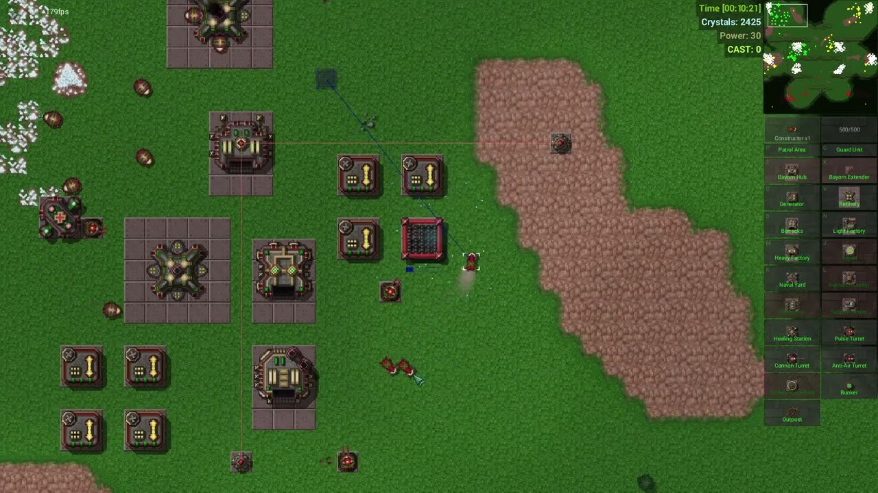 Rusted Warfare - Project Simple mod 2vs2 Skirmish in Valley Pass (Bayorn Combat Branch gameplay)