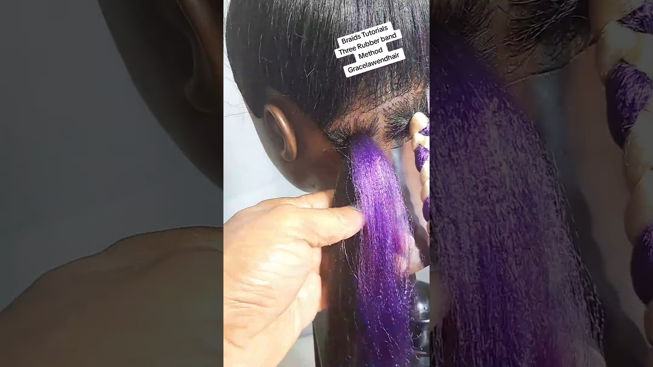 How to do Rubber band method braids #braidstutorial #rubberbandmethod