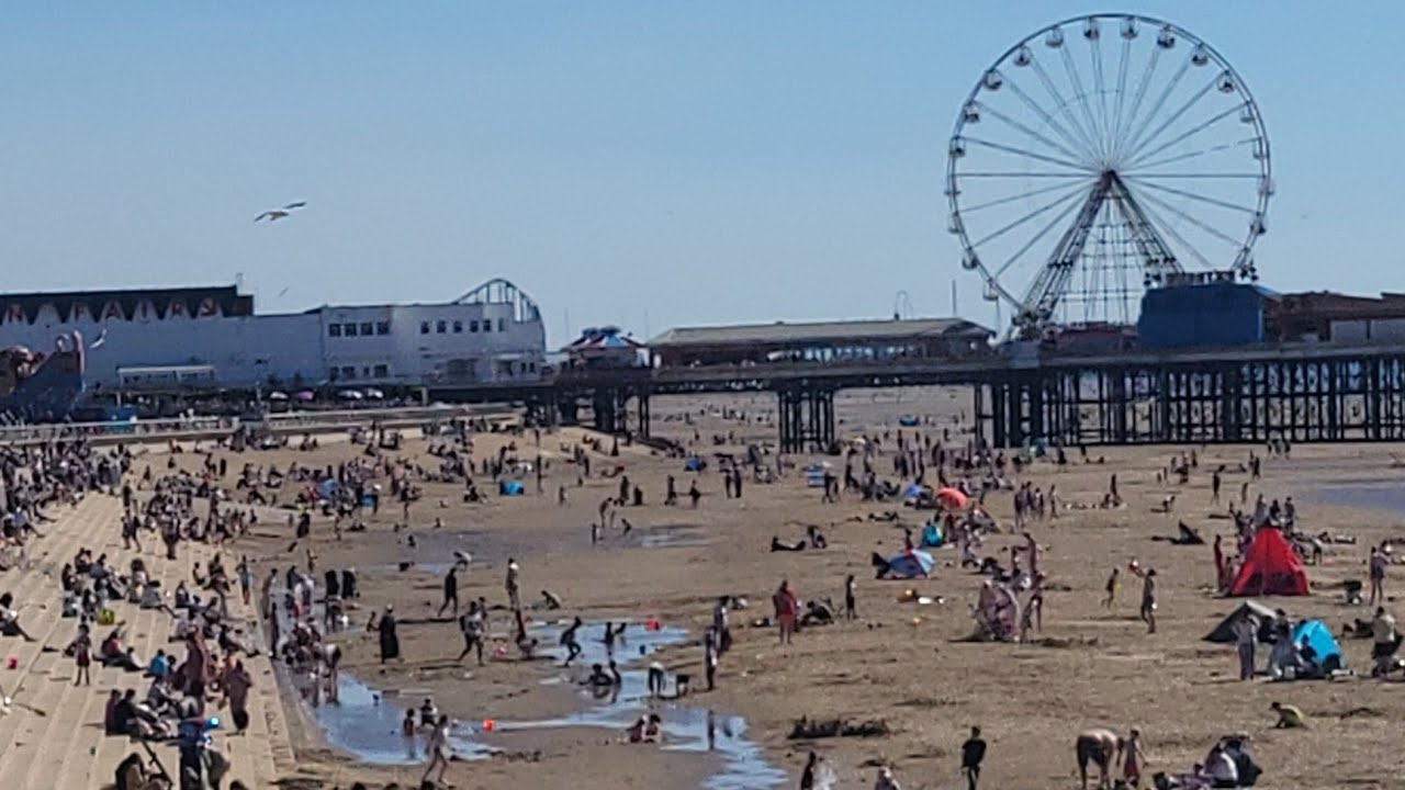 North Pier To Central Pier Wilting In The Heat On Blackpool Promenade