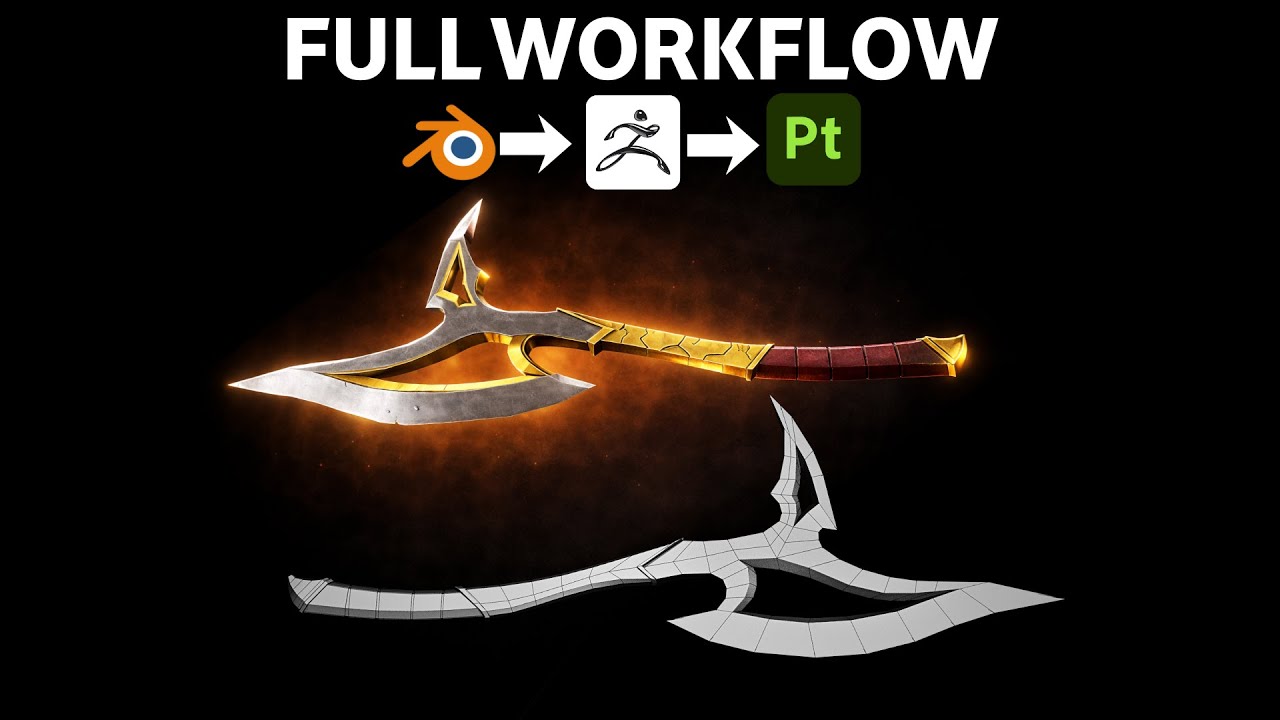 3d Axe Modeling Tutorial | Blender, ZBrush & Substance Painter | Full Workflow