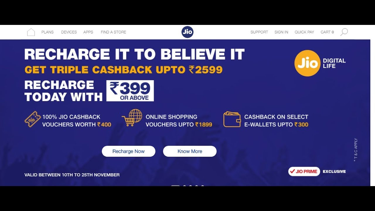 JIO TRIPLE CASHBACK OFFER