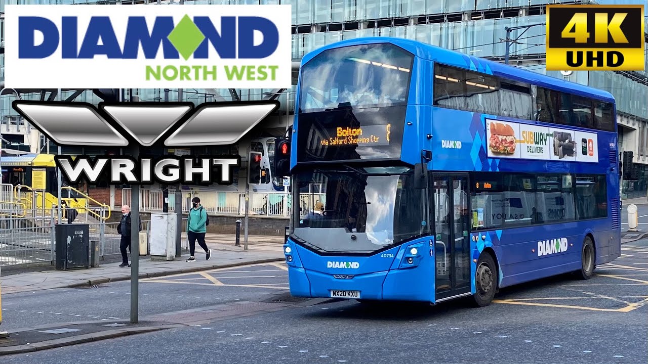 [Diamond Bus North West: 8 Manchester Shudehill to Bolton] Wright Bus Streetdeck (40734/MX20KXU)