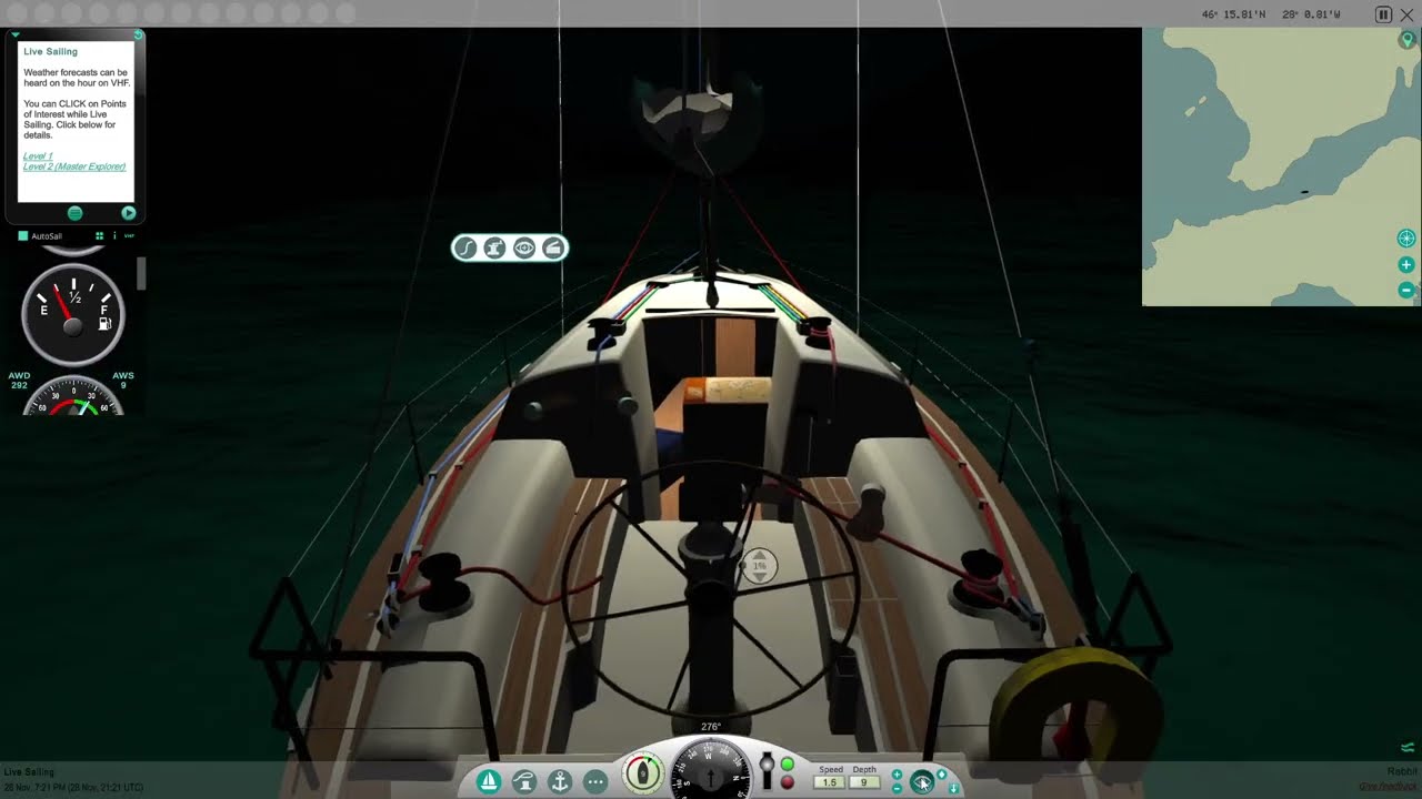 eSail Sailing Simulator Pro - Try not to run out of fuel