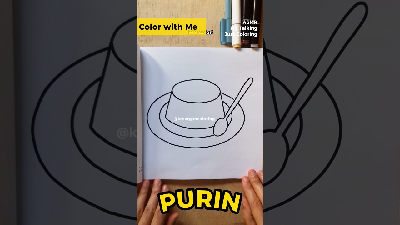 Satisfying Purin Coloring 🍮 ASMR Cute Japanese Dessert Art Activity