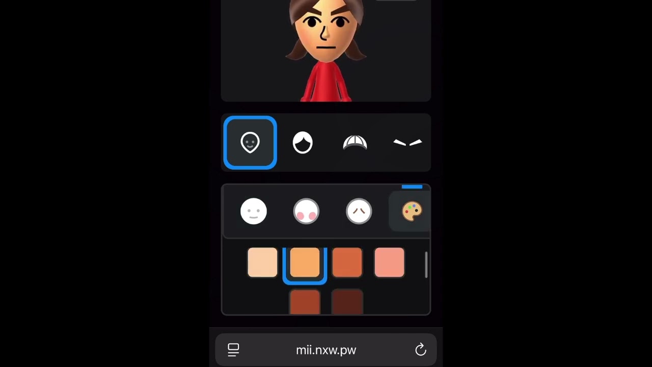 Making a Mii in Mii Creator (Mobile)