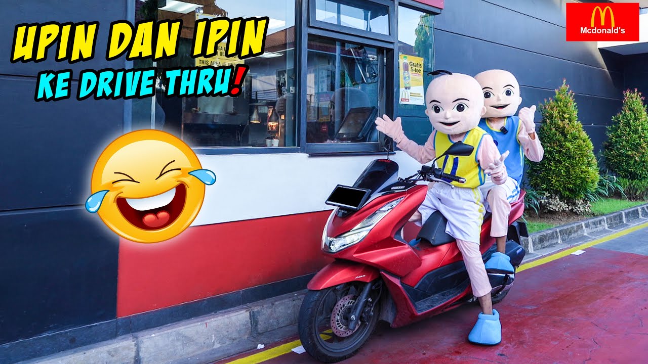 KE DRIVE THRU PAKAI KOSTUM UPIN IPIN‼️ MBAKNYA BENGONG‼️ 😂 wkwkwk