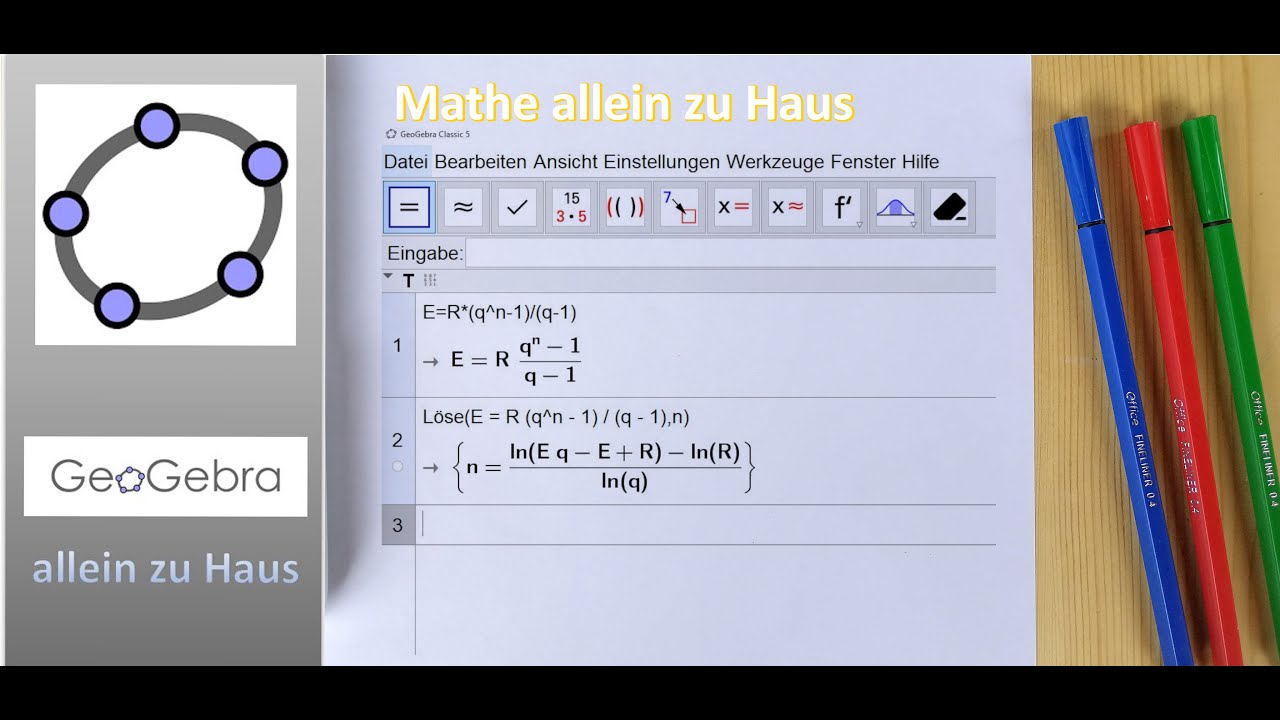 Formeln Umformen mit GeoGebra | Mathe allein zu Haus