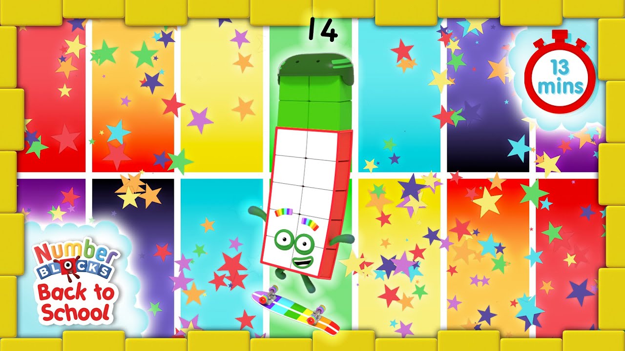 @Numberblocks- #BacktoSchool | Level Three | All the Best Fourteen Moments | FULL EPISODES
