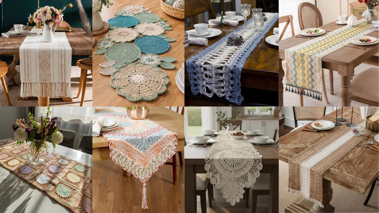 Crochet Table Runner Design Ideas | Elegant Handmade Home Décor ideas