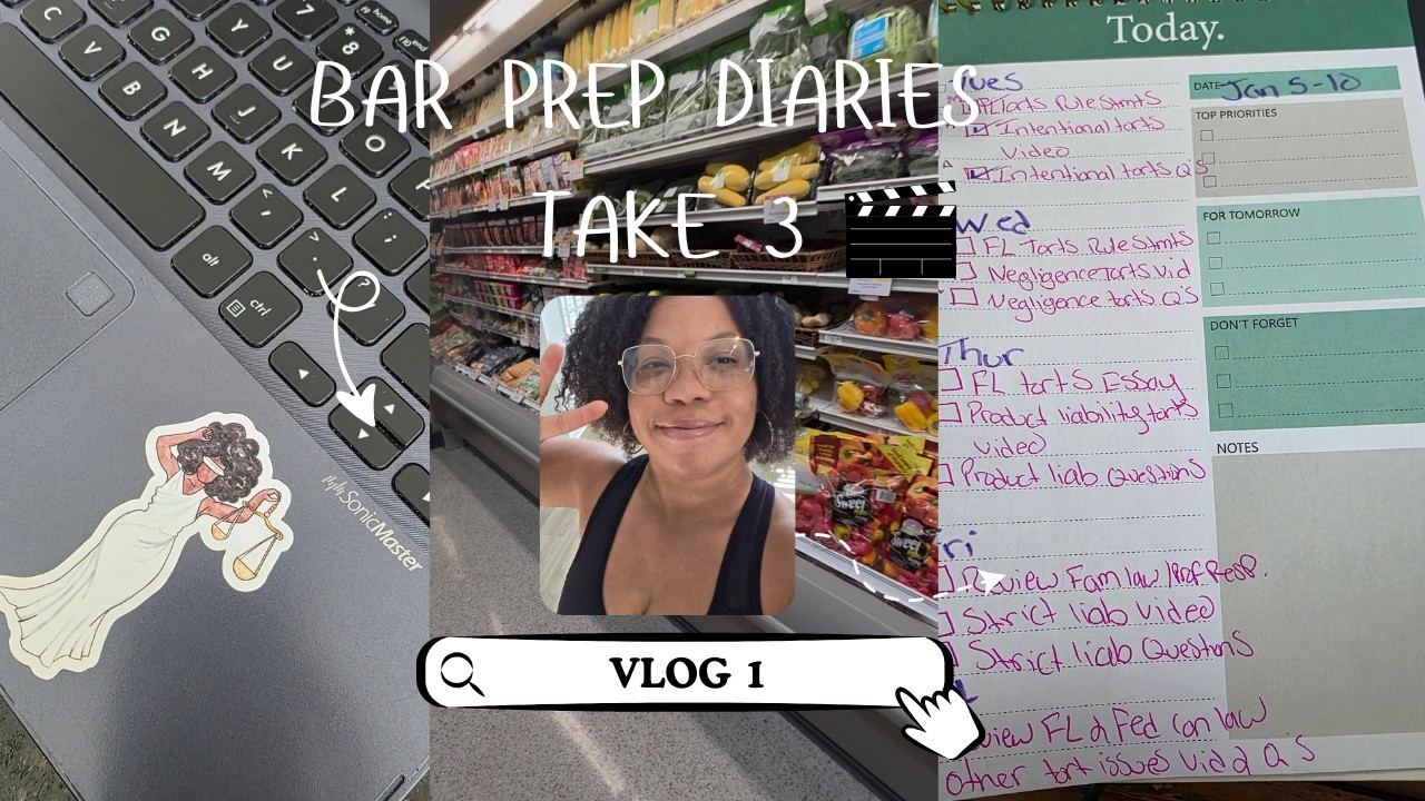 Bar Prep Diaries - Take 3: Studying to retake the FL Bar as a single mom (Vlog 1)