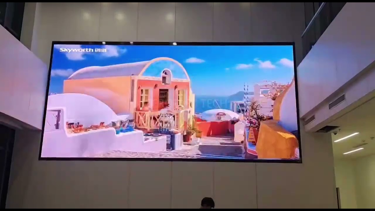 Hotel lobby LED display installed on the wall