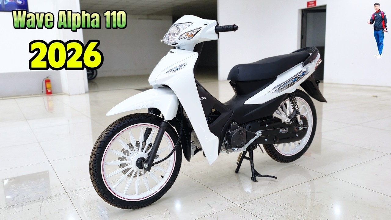 Honda Wave Alpha 110 2026  &ndash; White Black &ndash; Walkaround &ndash; Tuan Top5