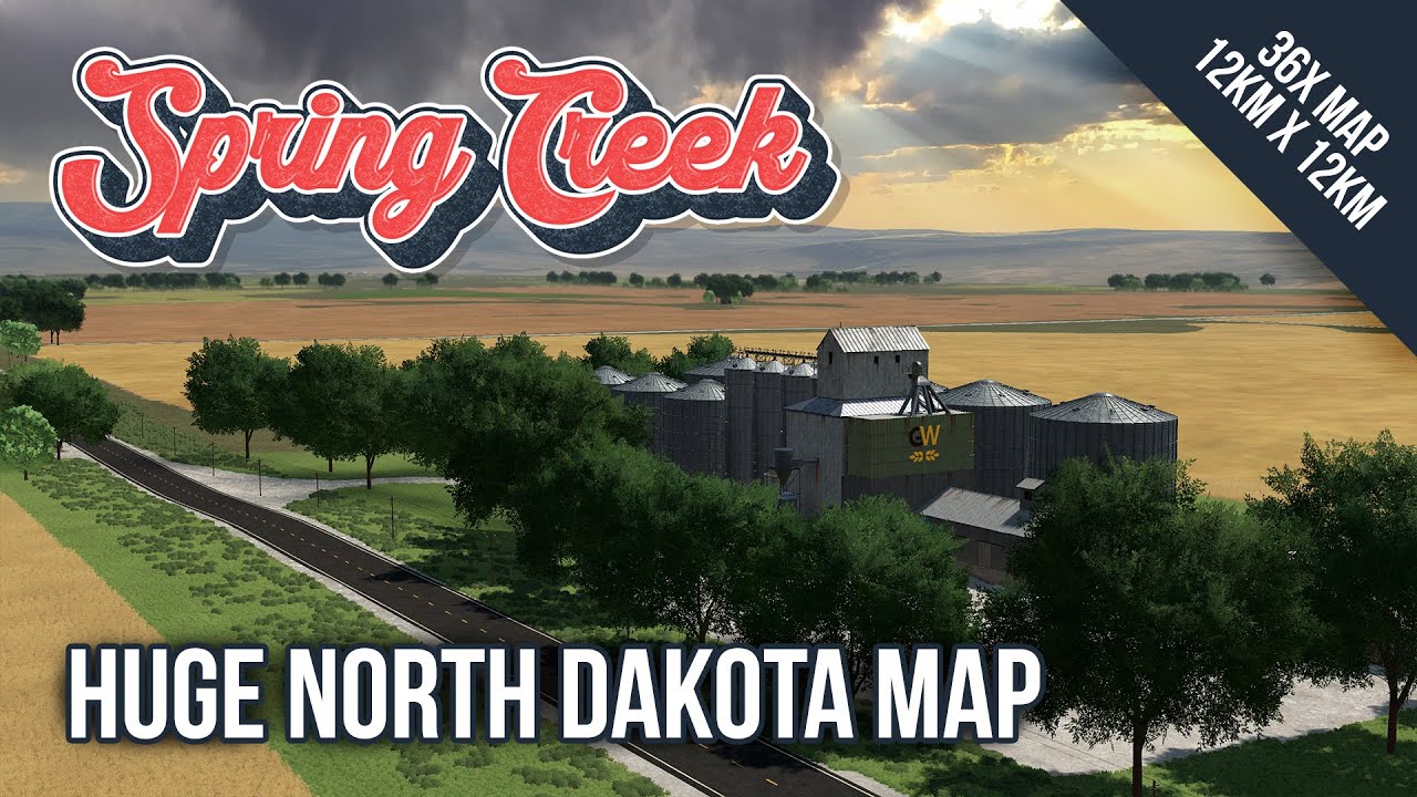 Spring Creek, North Dakota - HUGE 12km x 12km map! - Farming Simulator 22