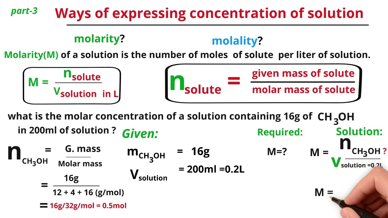 part 3 way of expressing concentration of solution