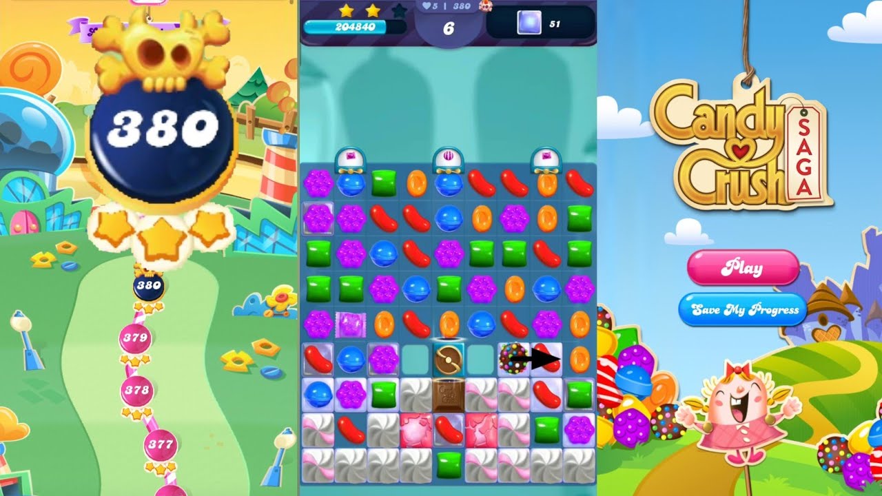 Candy crush saga level 380 । N Hard level। No boosters। Candy crush 380  help । Sudheer CC Gaming