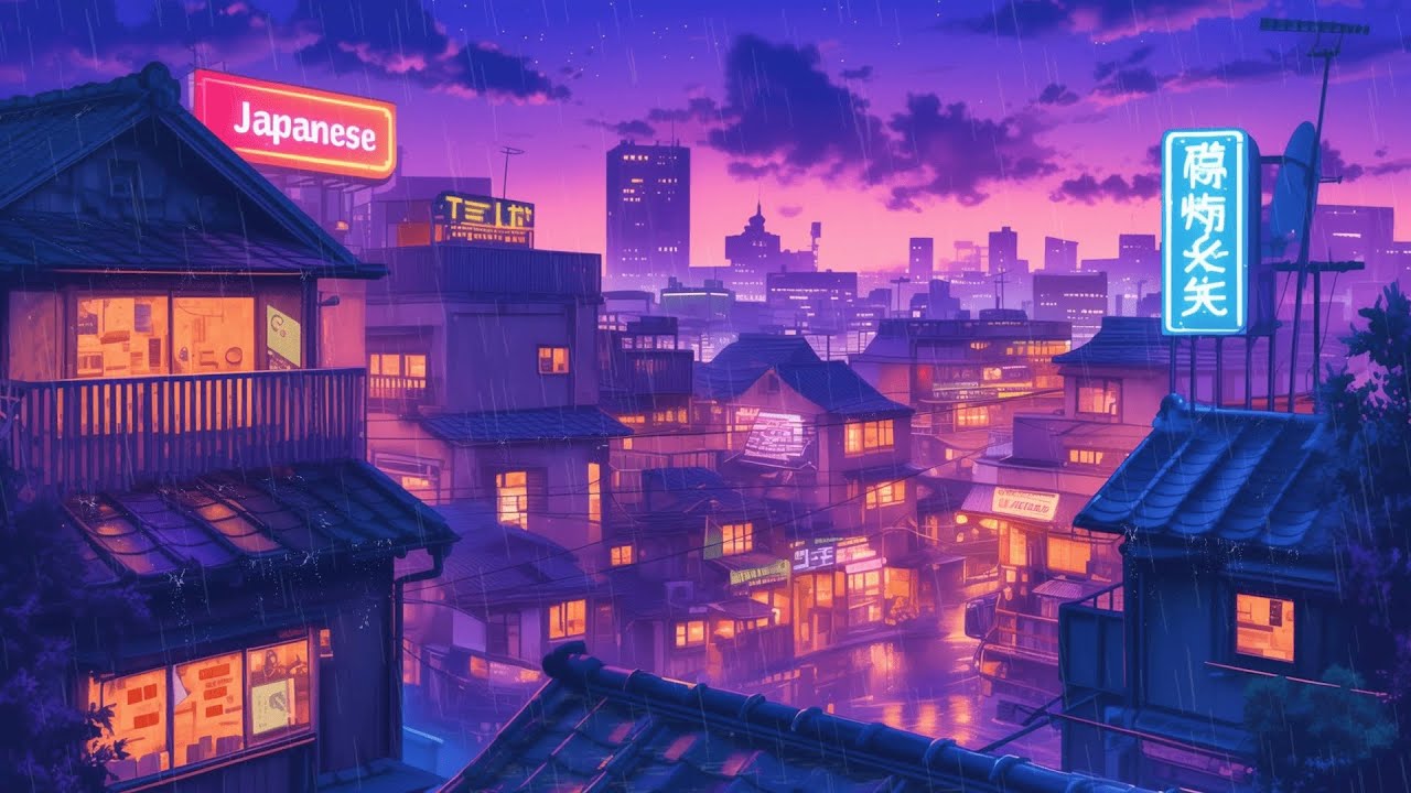 Peaceful Japanese Night Rain 🌧️ Lofi Hip Hop for Study & Relax &bull; Live Stream by The Japanese Town