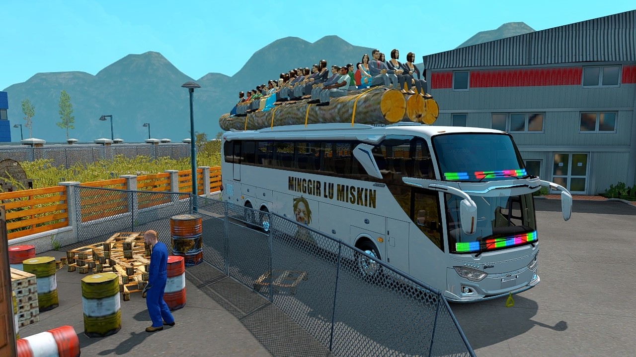 Horror Trip by Bus on Mountain Roads Loaded with Passengers Over Capacity - Euro Truck Simulator 2