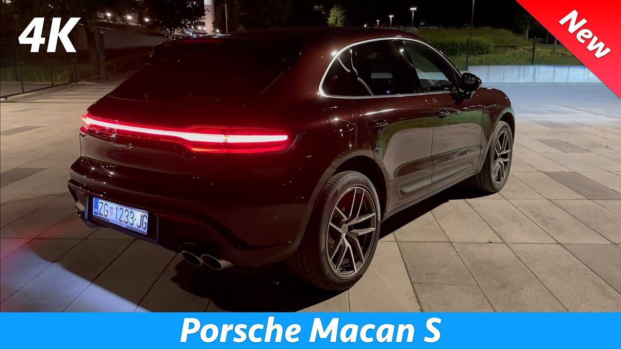 Porsche Macan S 2023 ночной обзор (информационно-развлекательная система, потребление, звук выхлопа)