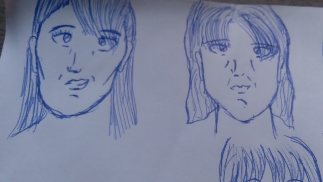 a desenhar Los rostos de mulheres e conversando um poquito com usted