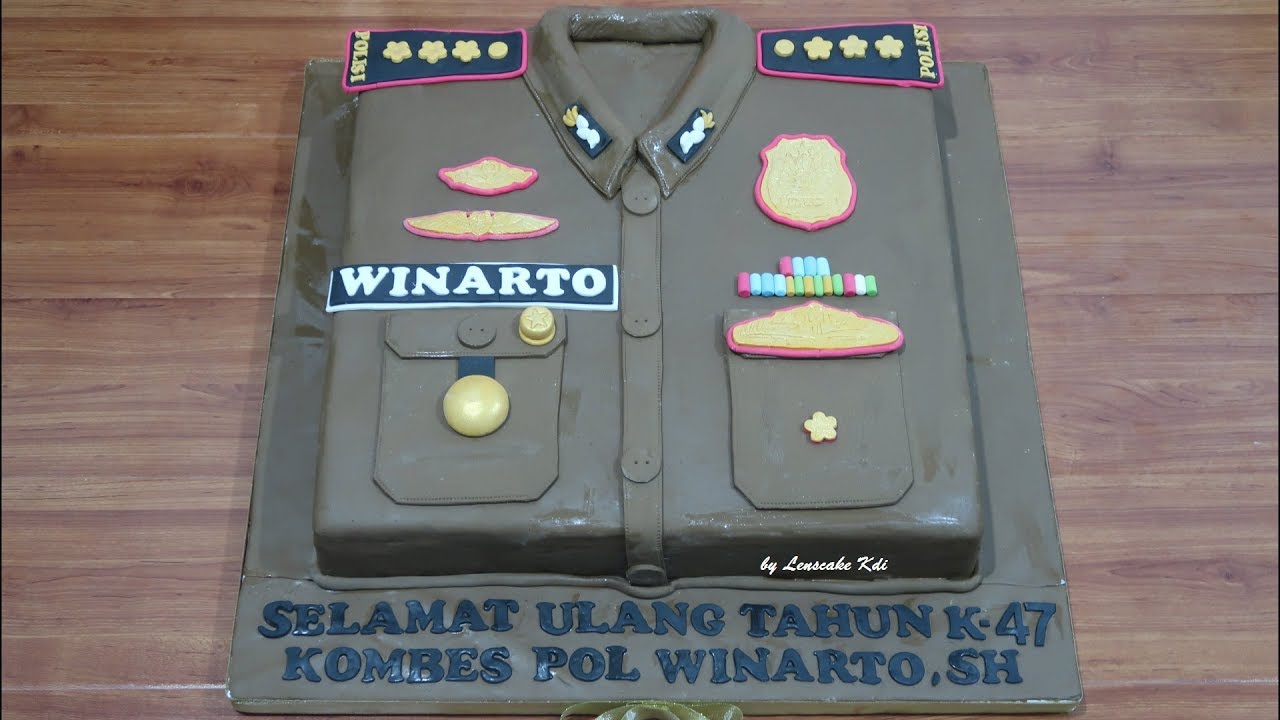 KUE BESAR 50CM BAJU KOMISARIS BESAR POLISI | RESEP CARA MEMBUAT KUE ULANG TAHUN UNIK
