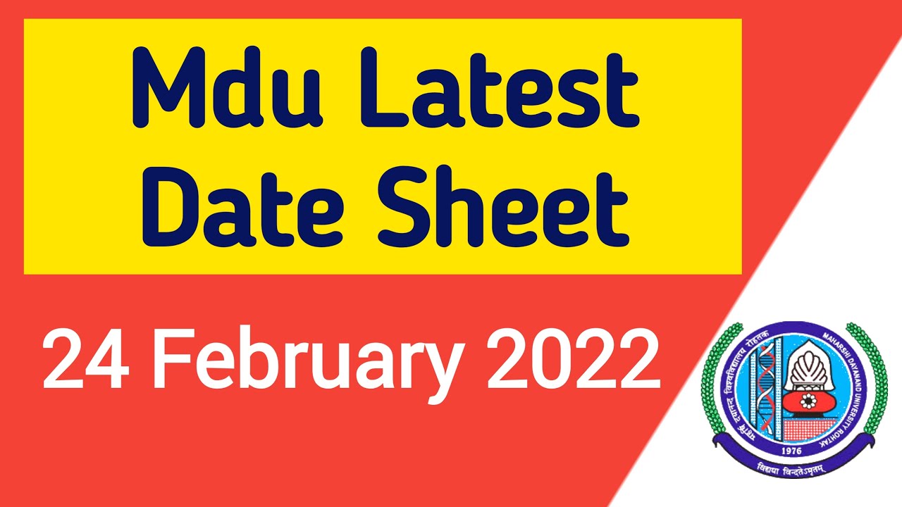 Mdu DateSheet || Mdu Regular Date Sheet 2022 || mdu Btech 1st semester datesheet 2022