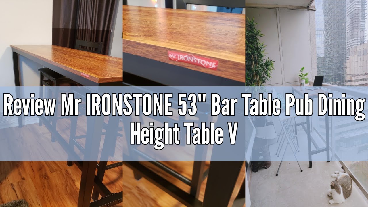 Review Mr IRONSTONE 53'' Bar Table Pub Dining Height Table Vintage Bistro Table (Indoor USE ONLY)