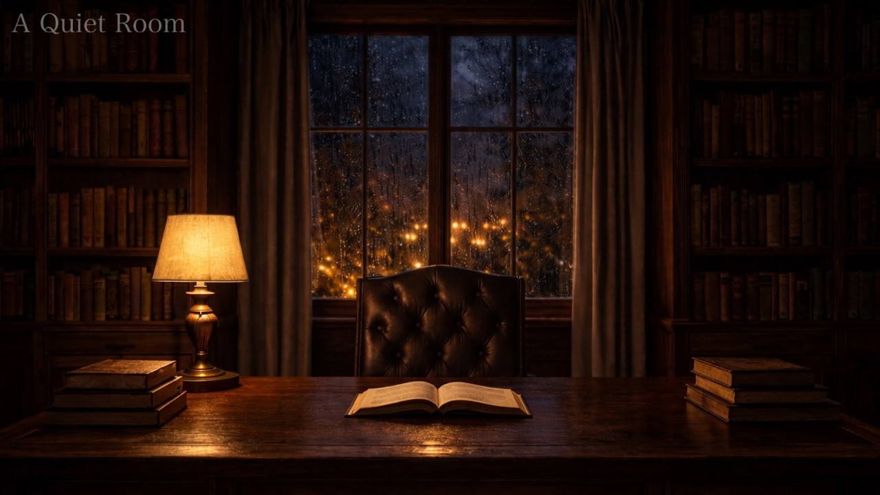 Rainy Night Study 📖 | 3 Hours of Quiet Rain & Solitary Reading Ambience | in A Quiet Room