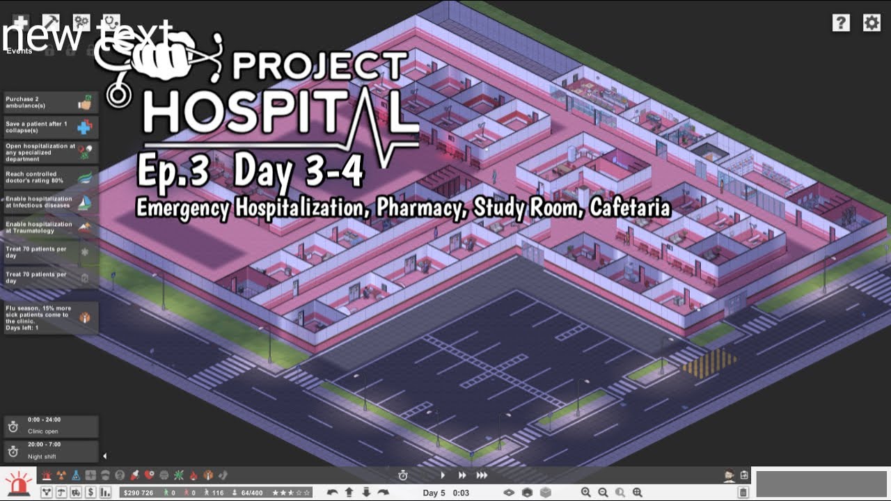 Project Hospital Ep 3 Day 3-4 Emergency Hospitalization, Pharmacy, Study Room, and Cafetaria.