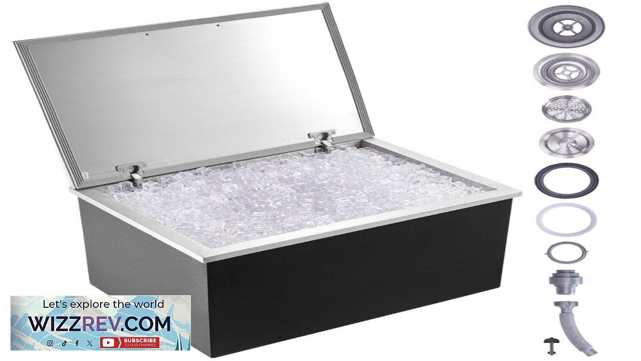 VEVOR Drop in Ice Chest 28"L x 20"W x 17"H Stainless Steel