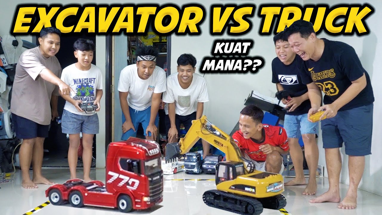 BOM BOM CAR TRUK VS EXCAVATOR!! 😱 DITDIM NANTANGIN TEAM ADU KEKUATAN 1 LAWAN 2 SIAPA YG MENANG??