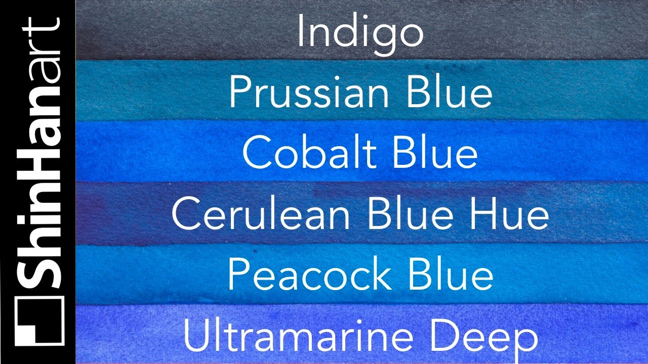 ShinHan PWC 4 - Blues - Watercolor Swatch Tests
