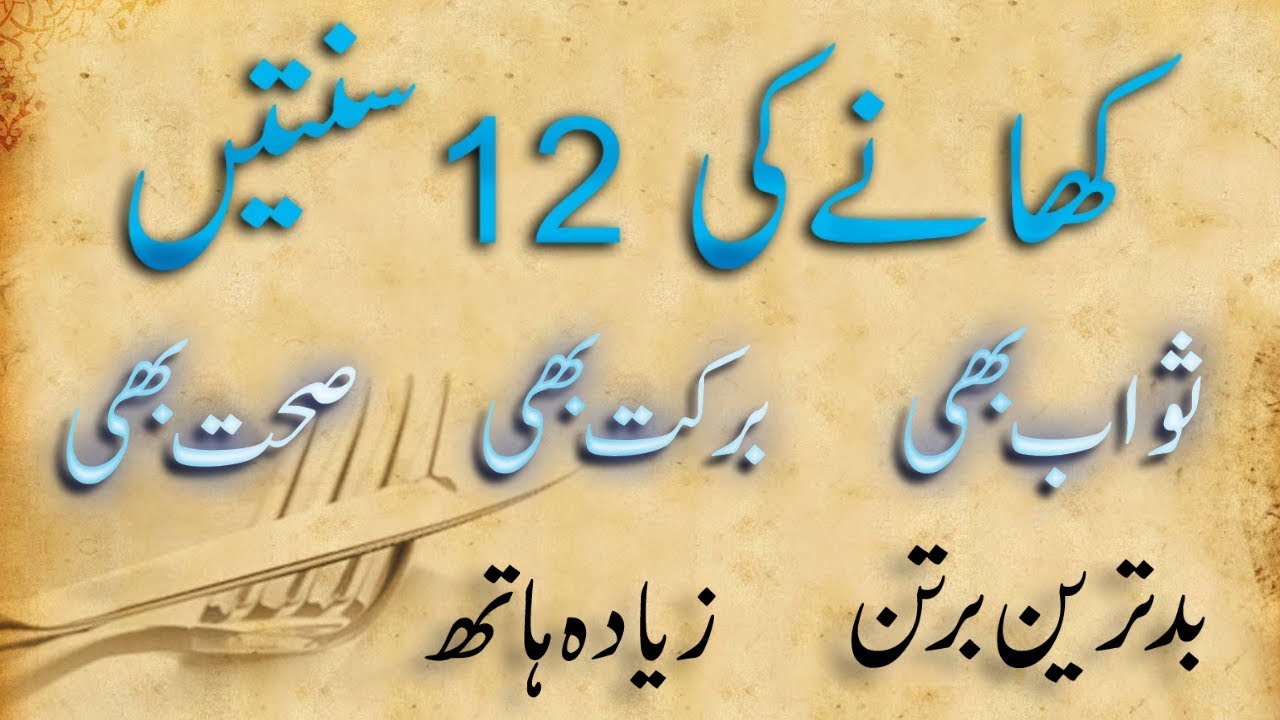 Khana Khane ki Sunnat | Hadees in Urdu | Khana Khane ki Dua | Hadith Sunnah