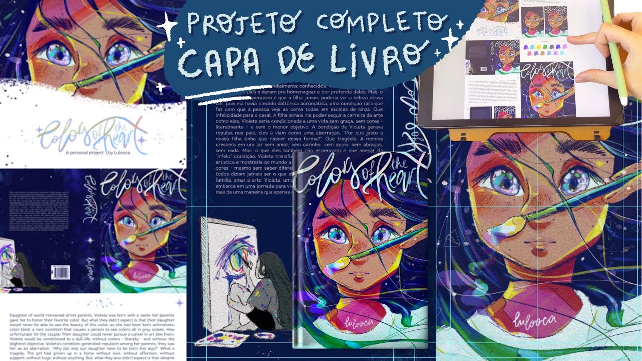 📘 projeto completo de capa de livro | rascunho, pintura, mockup, post no portfólio e diagramação