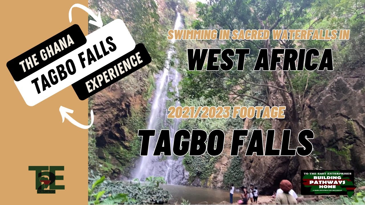 Sacred Waterfall in Ghana. 45min. Hike Through The Rainforest To Tagbo Falls In West Africa