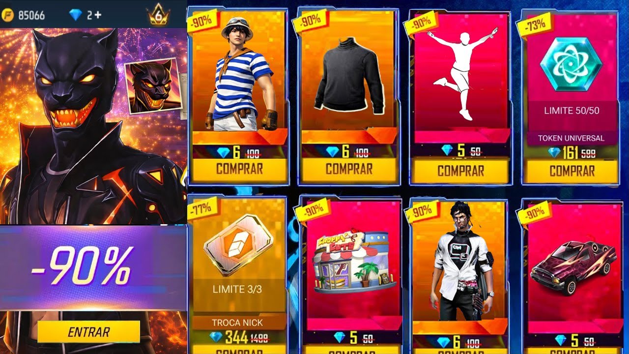 SAIUUUU!! NOVA LOJA MISTERIOSA DE CARNAVAL? TROCA NICK GRÁTIS, EMOTE PRA TODOS NO FREE FIRE
