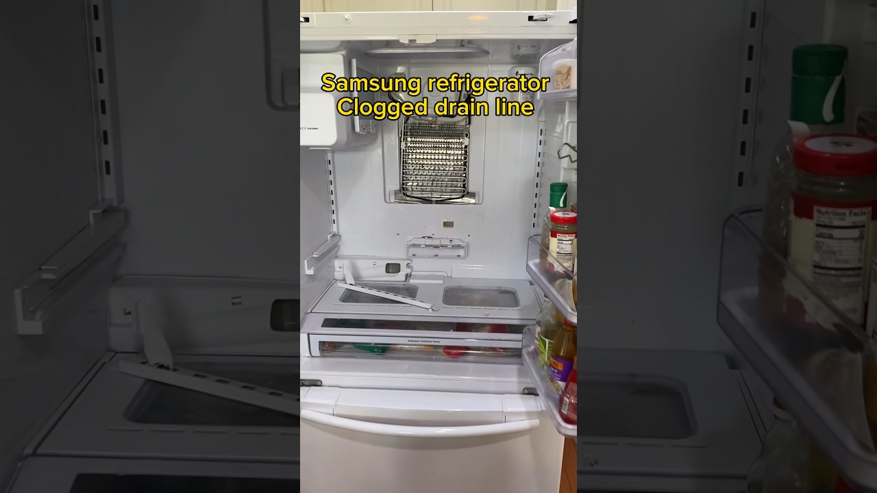Clogged drain line on the Samsung refrigerator 