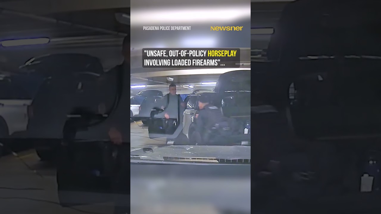 Pasadena cop almost shoots fellow officer during loaded gun horseplay #police #bodycam #fails