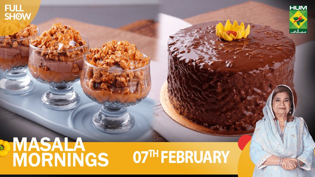 Masala Mornings - 07 Feb 2023 - Recipes: Hazelnut Puffed Rice Cake & Popcorn Sundae - Shireen Anwar